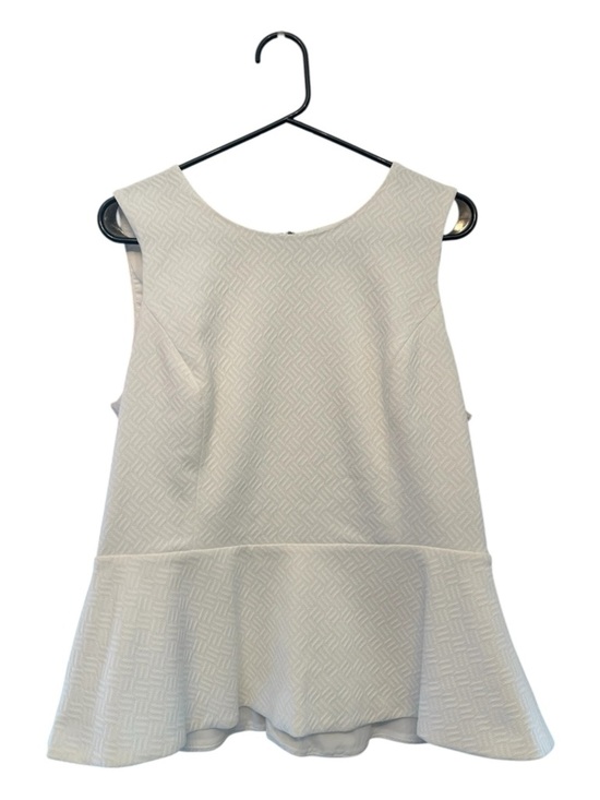 Kasper Tops - NWT Kasper White Textured Peplum Shell Top Size 12